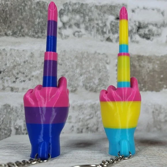 Collapsing Middle Finger Keychain | PRIDE EDITION | Sensory Toy | Fun Fidget Toy - Picture 4 of 4